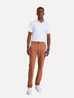 Calça Aramis Masculina Sarja Chino Slim Tinturada Cáqui