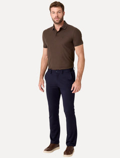 Polo Dudalina Masculina Piquet Essential Color Marrom Médio