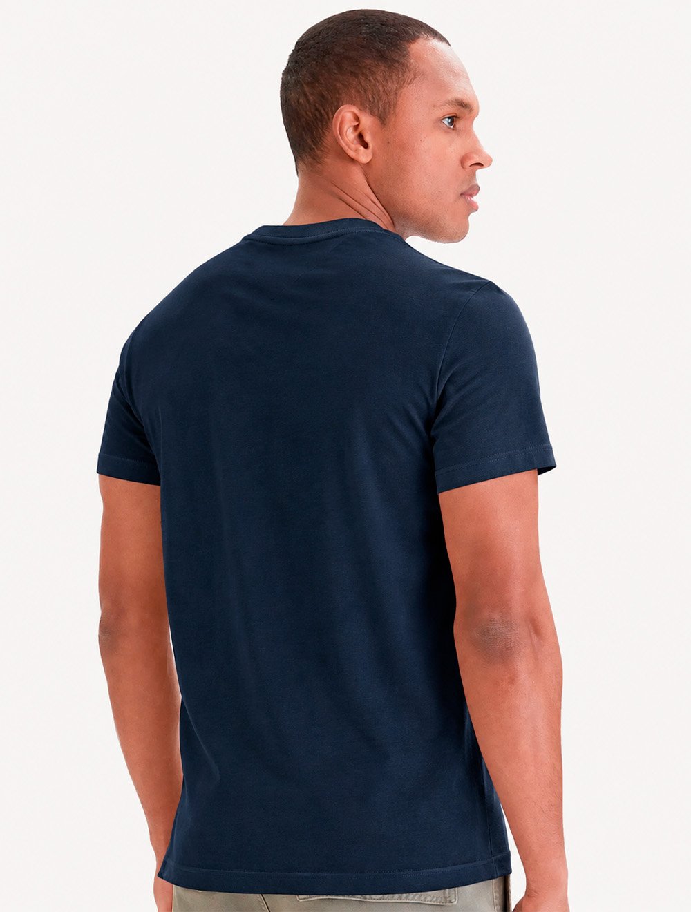 Camiseta Tommy Jeans Masculina Regular Sign Chest Azul Marinho