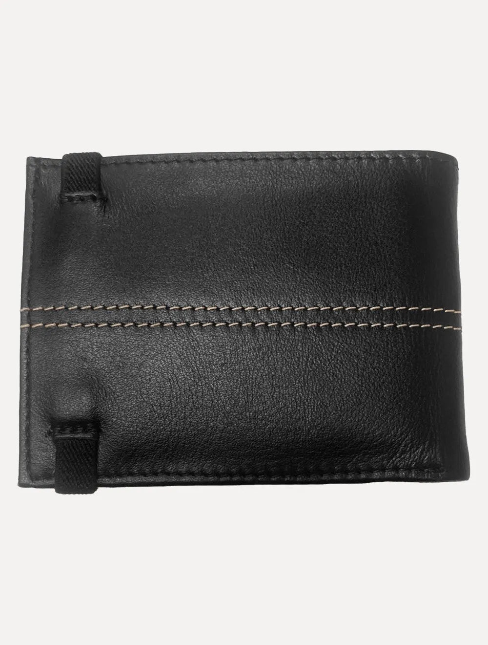 Carteira King & Joe Masculina Couro Elástico Pesponto Preto