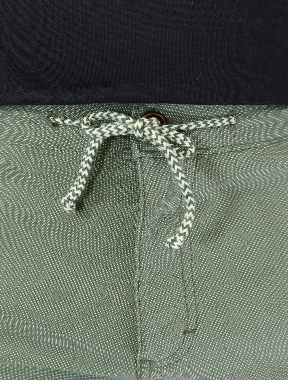 Bermuda Aramis Masculina Chino Cotton Sarja Cadarço Verde Mescla