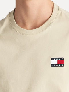 Camiseta Tommy Hilfiger Masculina Regular Badge Logo Tee Areia