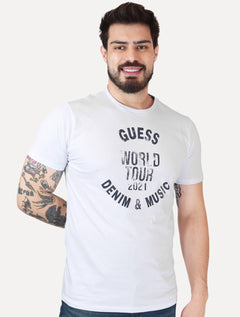 Camiseta Guess Masculina World Tour 2021 Branca