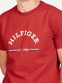 Camiseta Tommy Hilfiger Masculina Monotype Logo Arched Vermelha