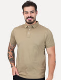 Polo Aramis Masculina Manga Curta Mercerizado Interlock Caqui