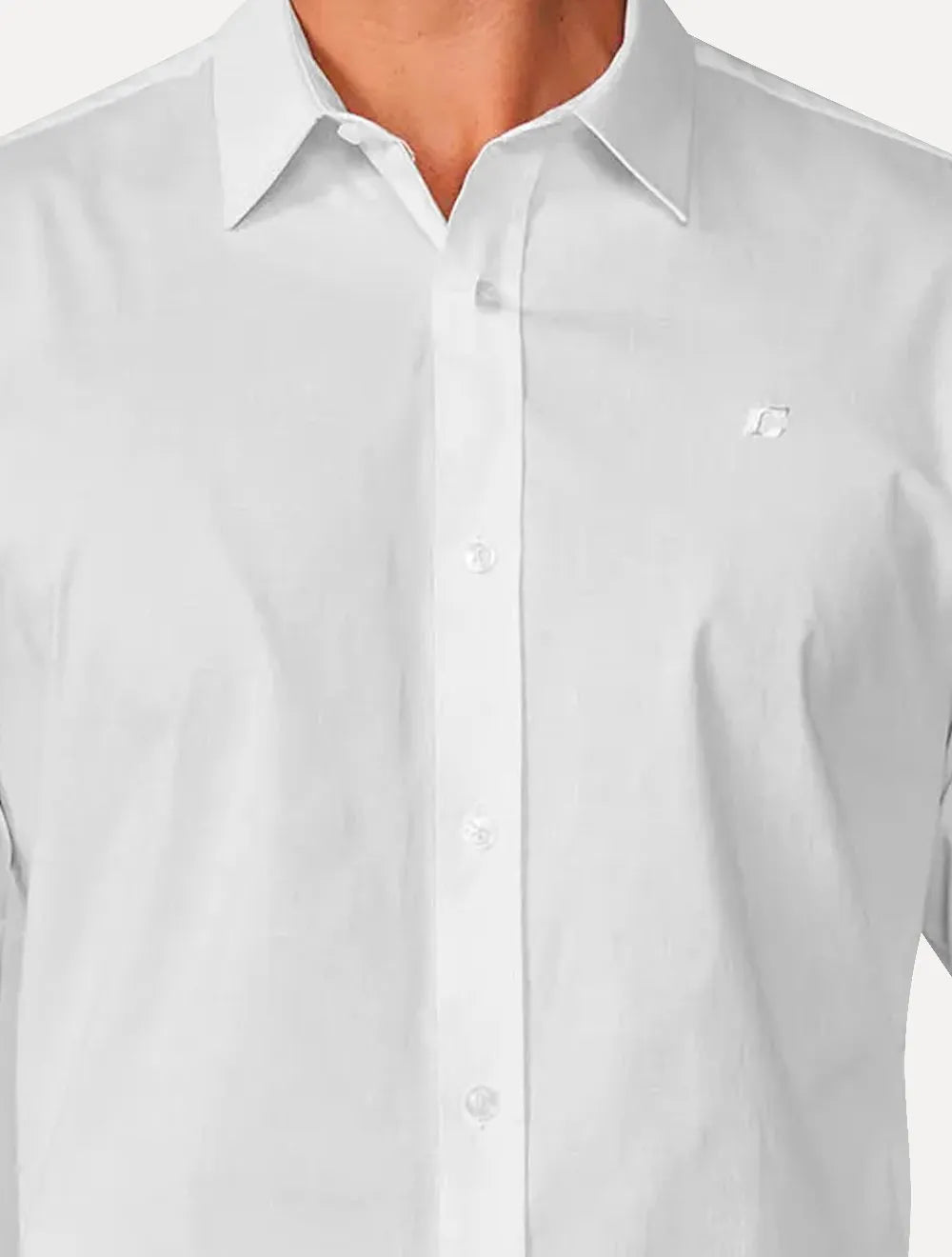 Camisa Colcci Masculina Slim Fit Básica Logo Branco