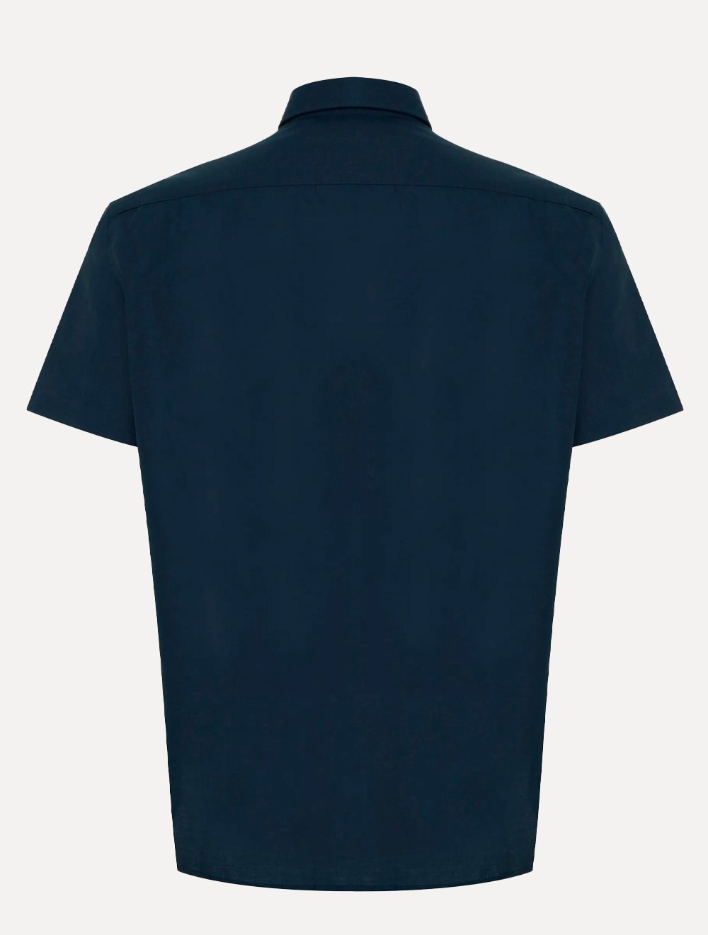 Camisa Dudalina Masculina Manga Curta Slim Superfine Cotton Tricoline Lisa Azul Marinho