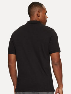 Polo Calvin Klein Masculina Piquet Slim Stretch Button Preta