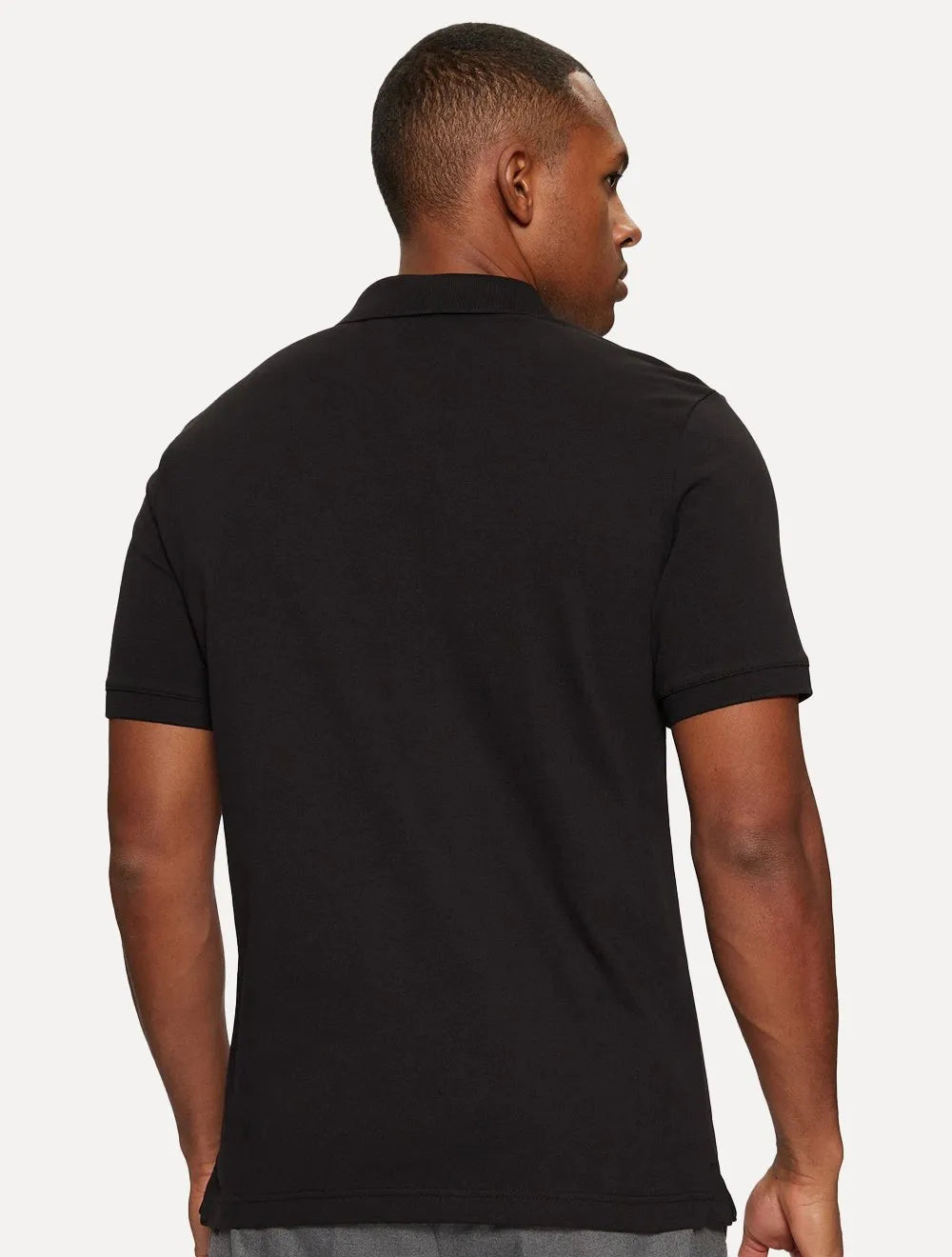 Polo Calvin Klein Masculina Piquet Slim Stretch Button Preta