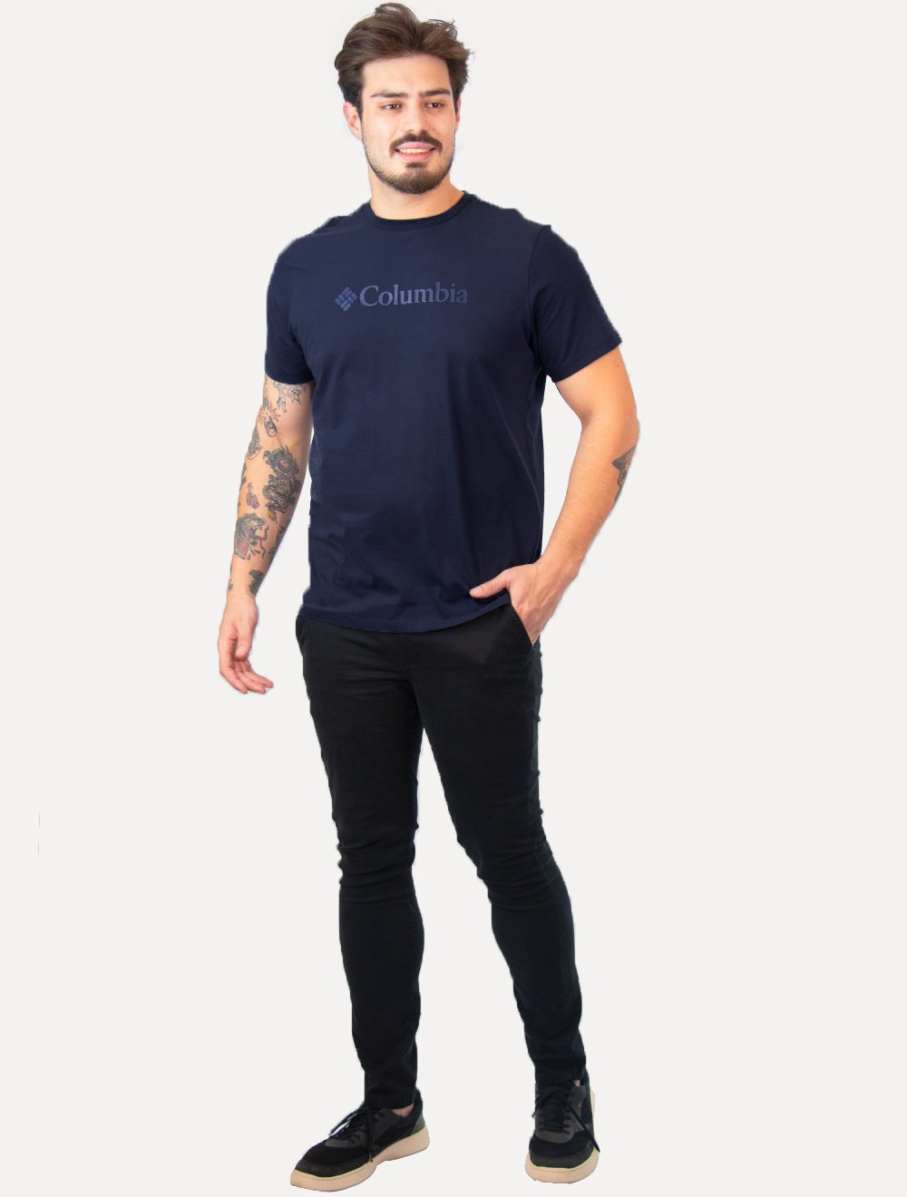 Camiseta Columbia Masculina Regular Logo Branded Shadow Azul Marinho