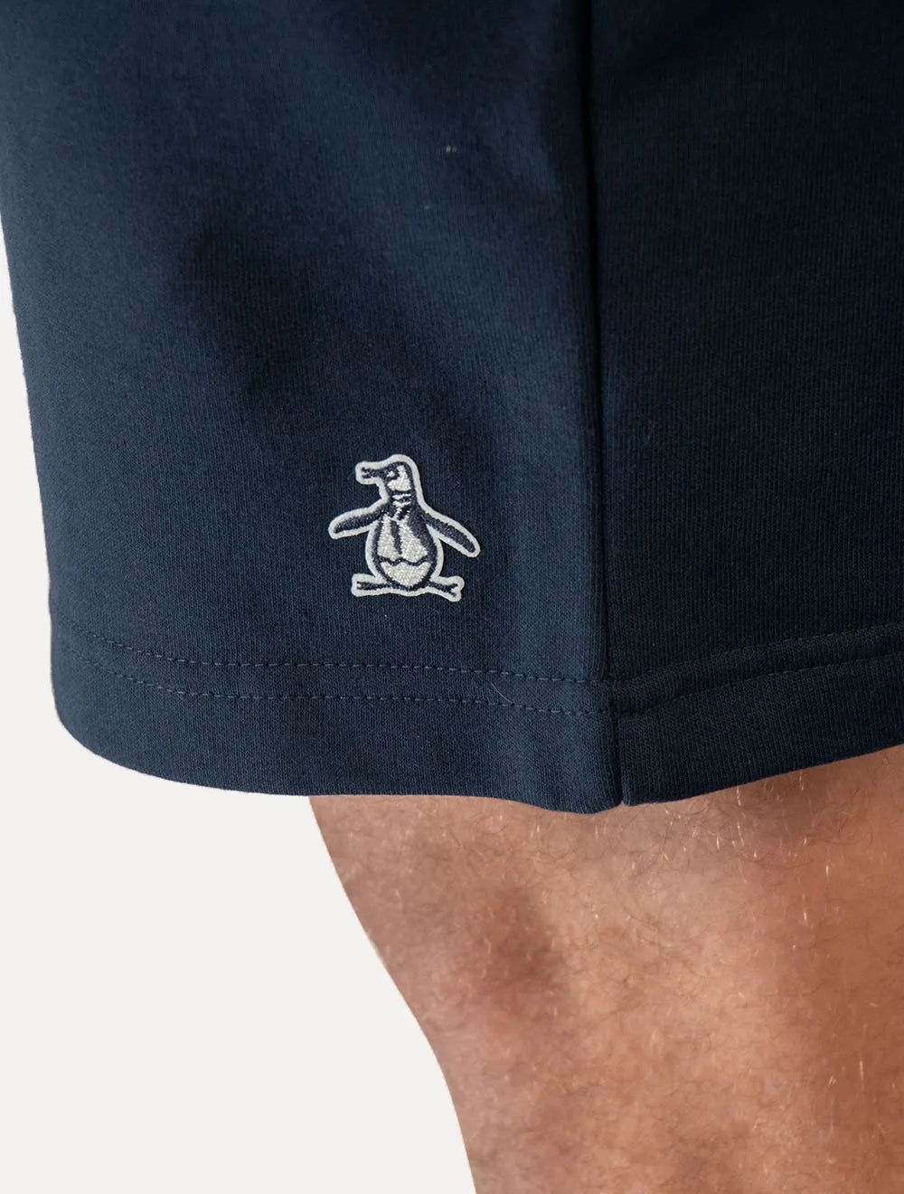 Bermuda Original Penguin Masculina Moletom Slim Patch Azul Marinho