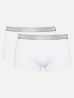 Cueca Calvin Klein Low Rise Trunk Print Branca Pack 2UN