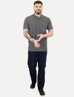 Polo Aramis Masculina Basic Piquet Light Logo Grafite