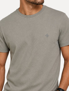 Camiseta Dudalina Masculina Regular Malha Favor Cinza Médio