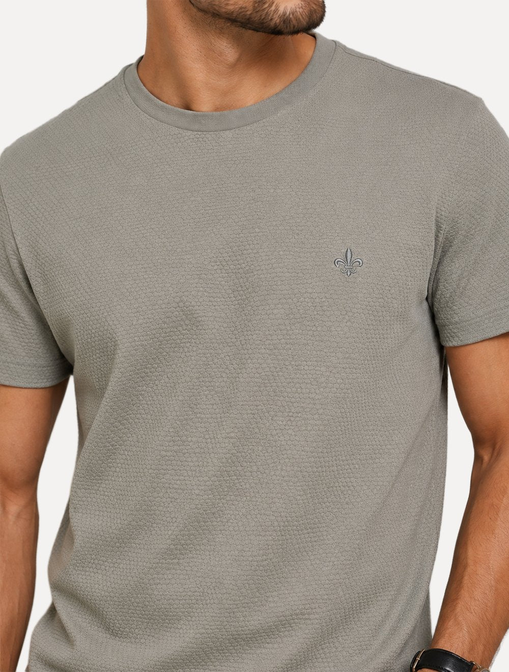 Camiseta Dudalina Masculina Regular Malha Favor Cinza Médio