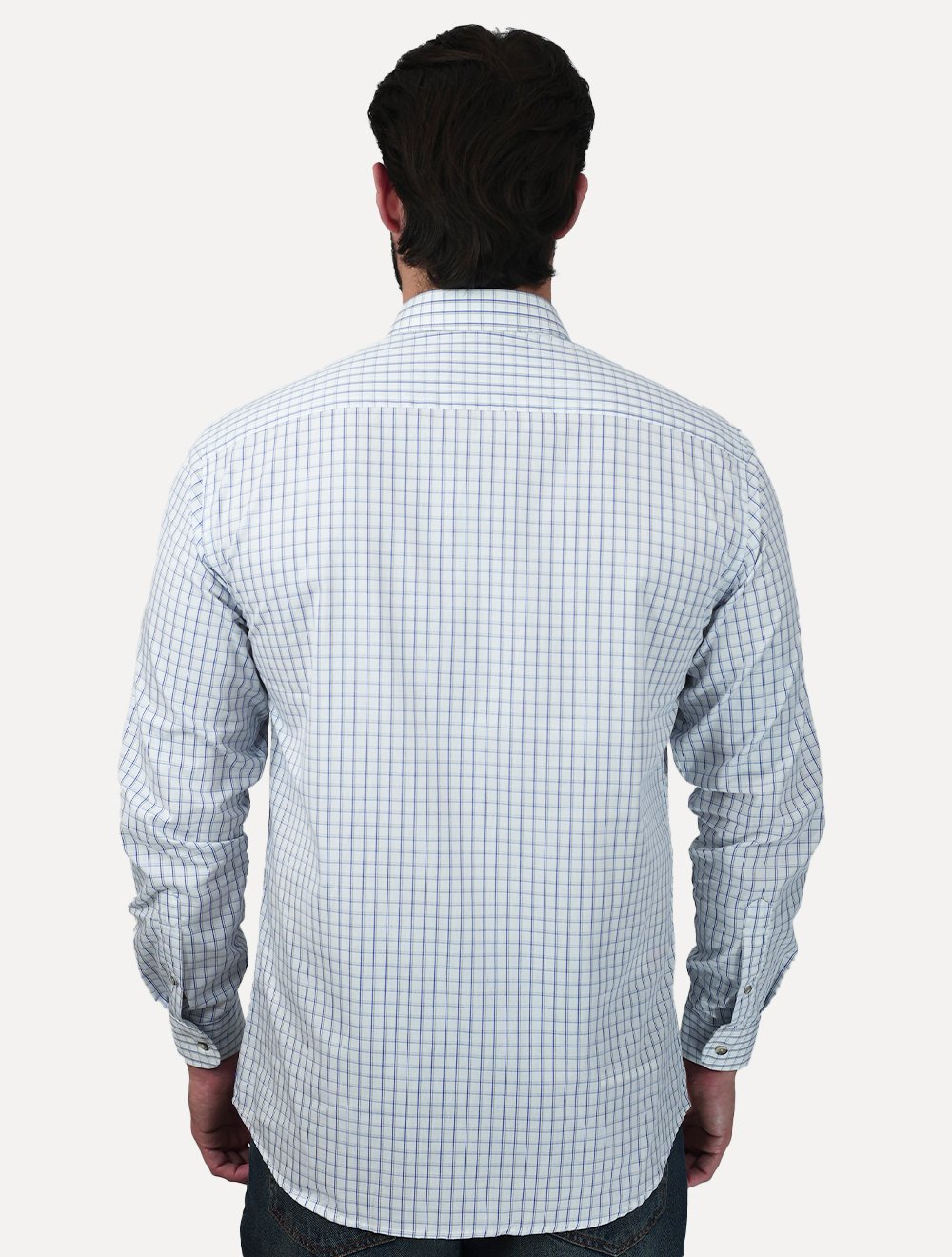 Camisa Dudalina Masculina Slim Fit Superfine Cotton Listrada Azul Claro