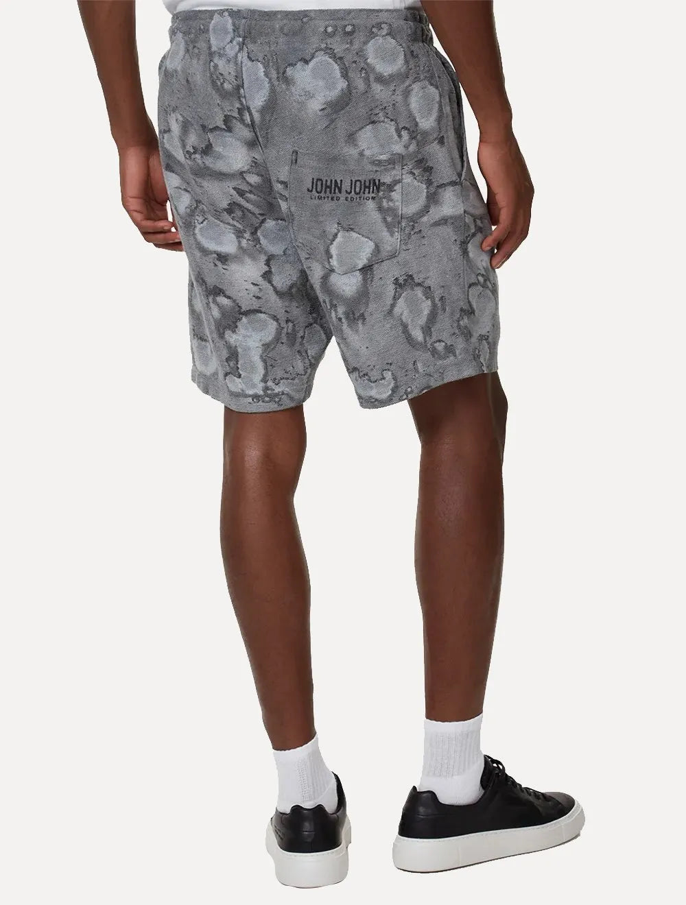 Bermuda John John Moletom Masculina Regular Splash Cinza Médio