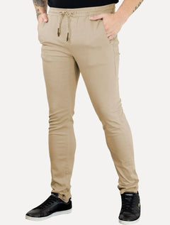 Calça Calvin Klein Jeans Masculina Slim Color Sarja Stretch Cáqui Claro