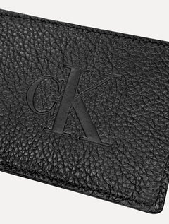 Carteira Calvin Klein Porta Cartão Couro CKJ Queima Preta