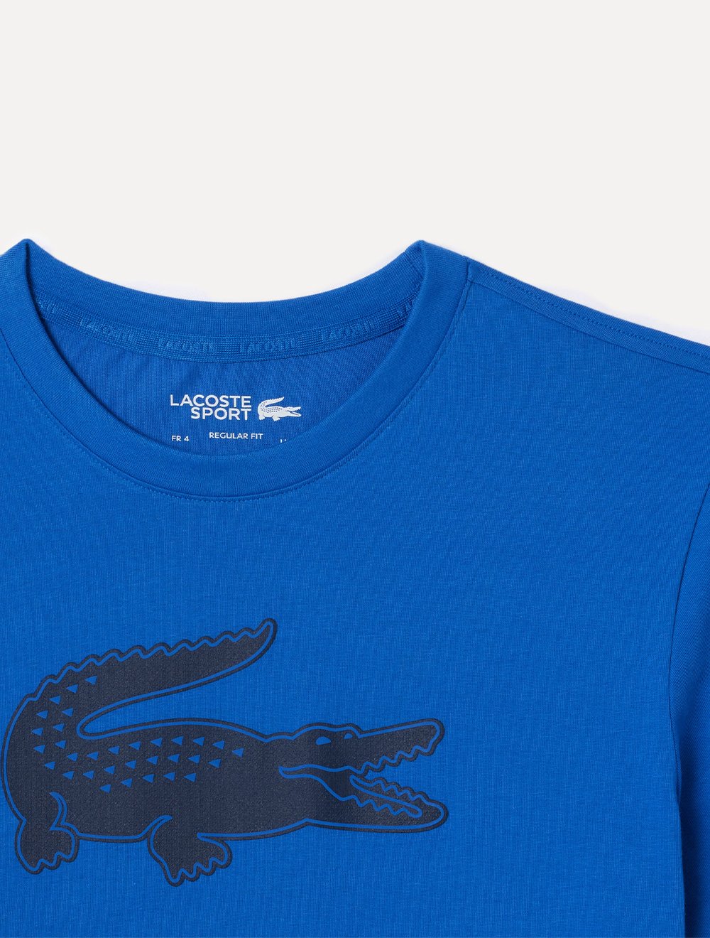 Camiseta Lacoste Masculina Jersey Sport 3D Logo Azul Cobalto
