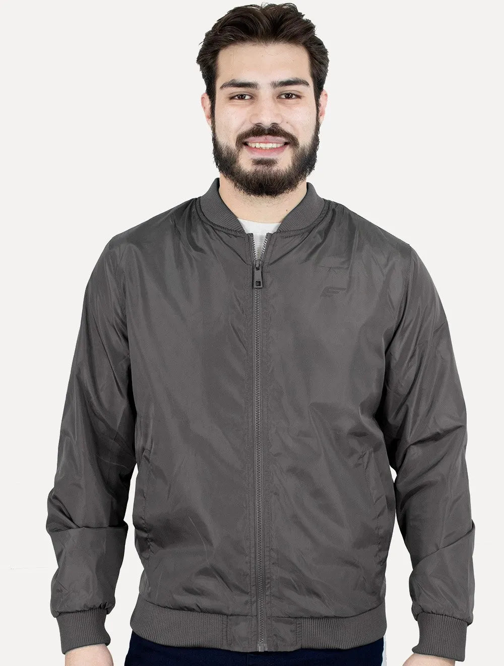 Jaqueta Ellus Masculina Nylon Light Bomber Pocket Grafite