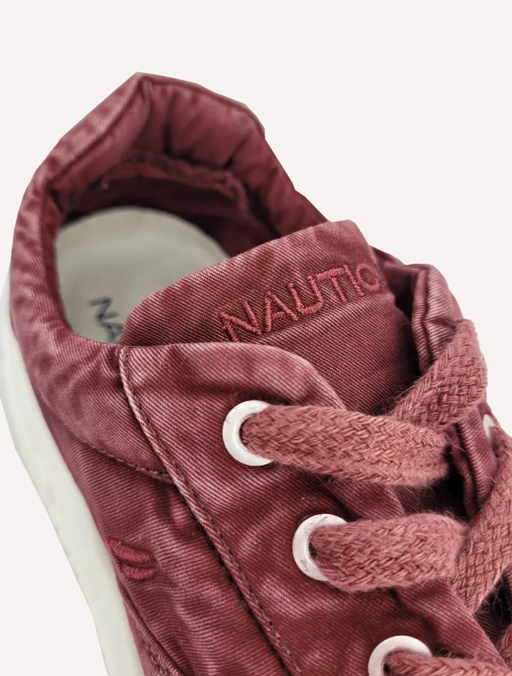 Tênis Nautica Masculino Denim Sailboat Logo Fanton Bordô