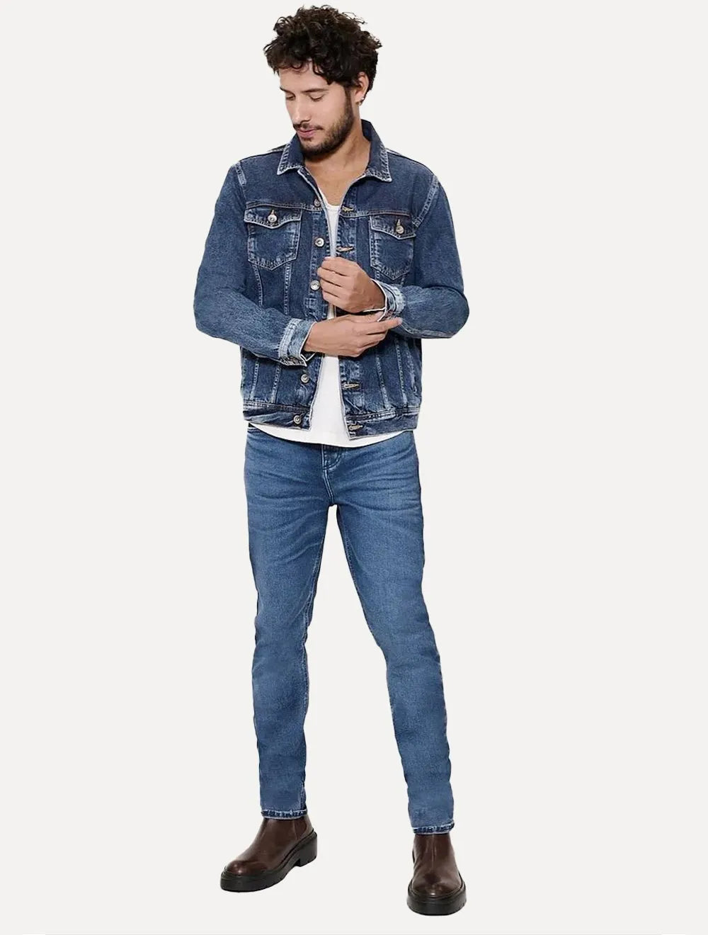 Jaqueta Aramis Jeans Masculina Sky Denim Azul Médio