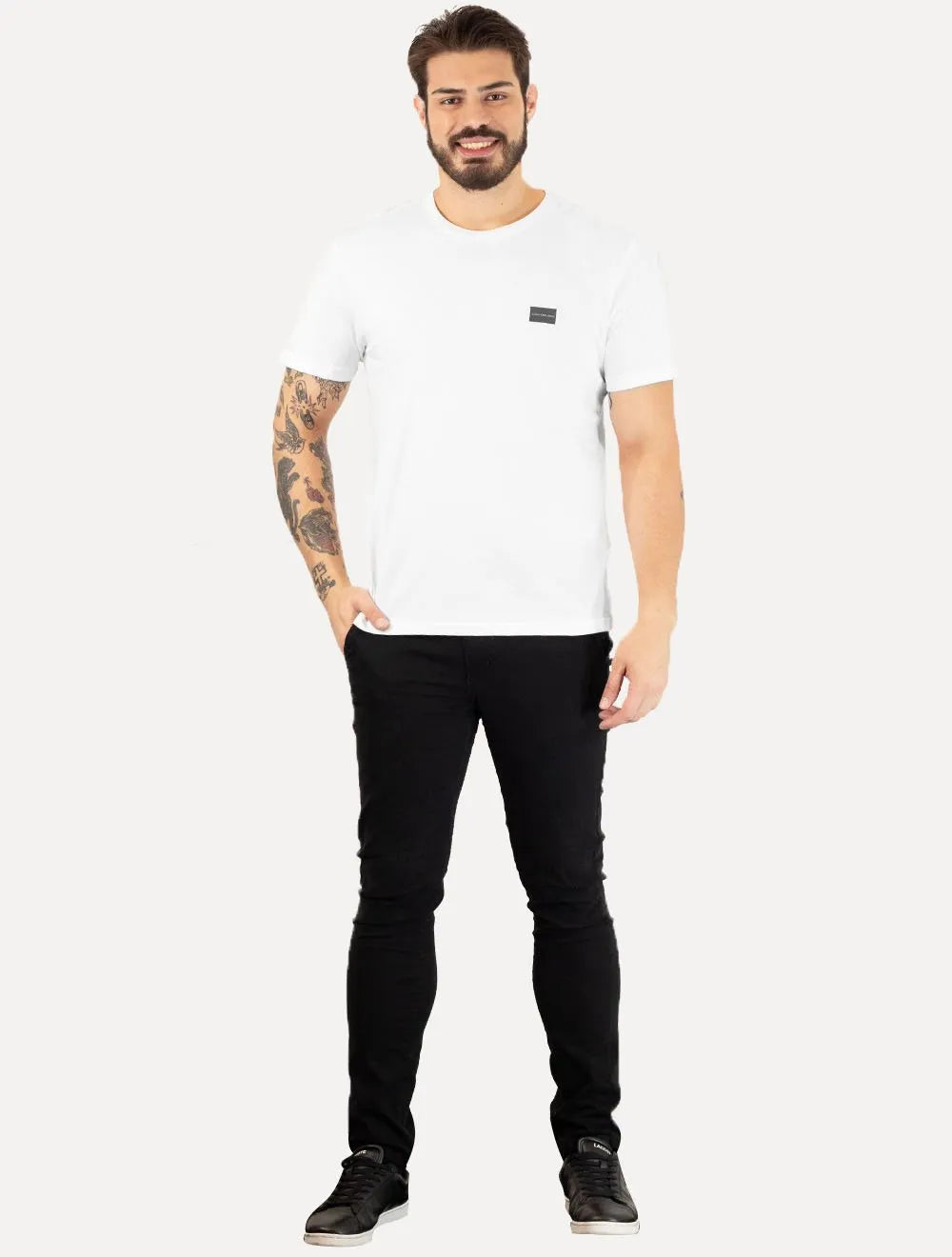 Camiseta Calvin Klein Jeans Masculina Dark Square Branca