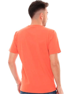 Camiseta Aleatory Masculina Navy Icon Orange Heat Salmão