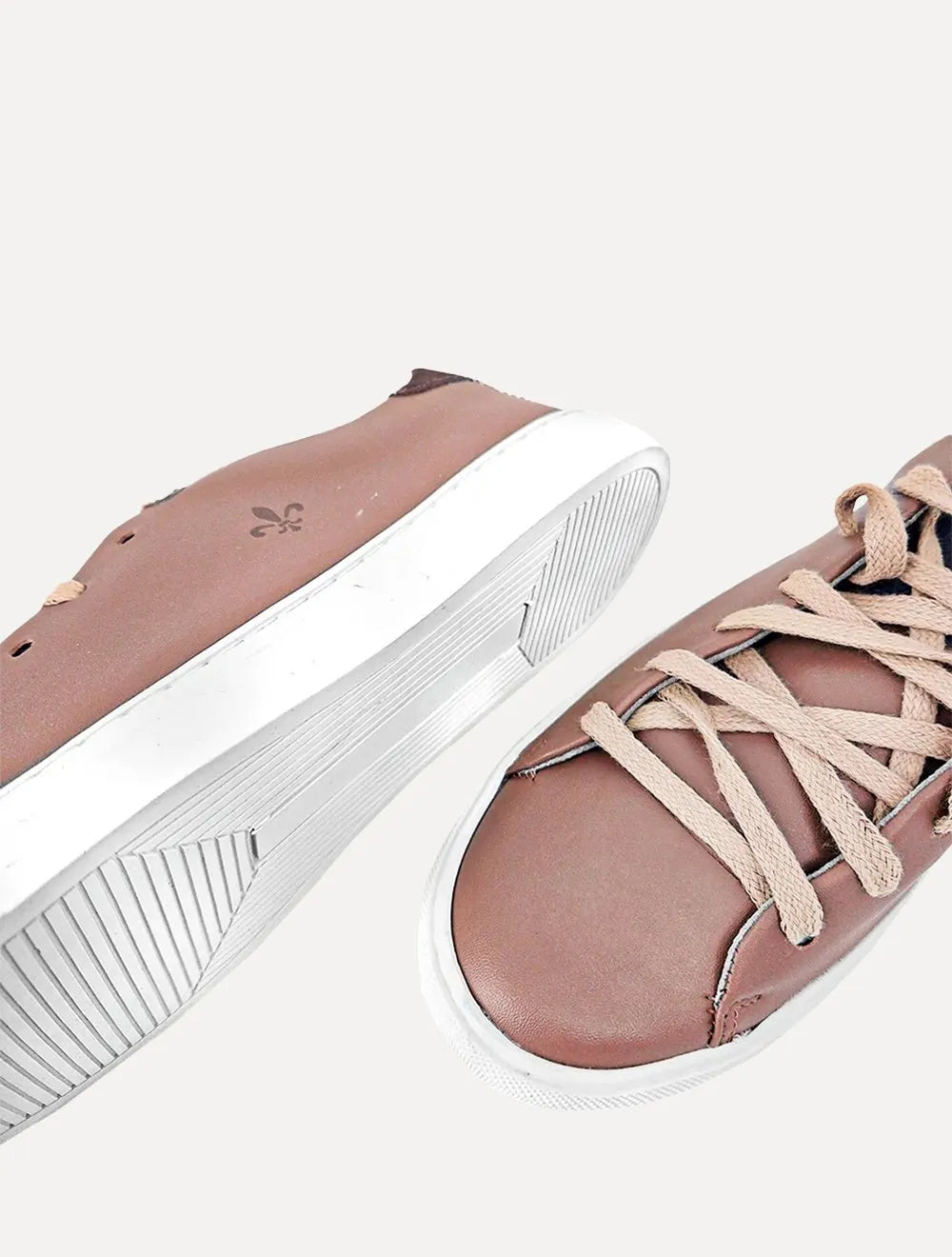 Tênis Dudalina Masculino Couro Casual Logo Marrom Claro