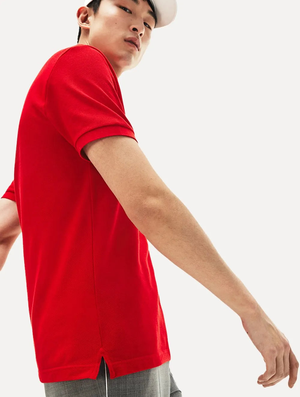 Polo Lacoste Masculina Slim Fit Petit Piquet Vermelha