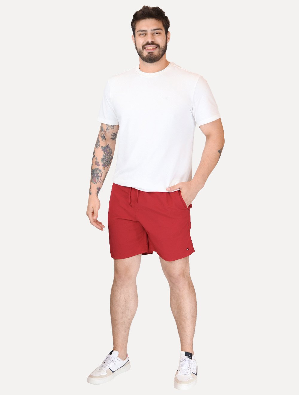 Short Tommy Hilfiger Masculino Regular Fit Medium Drawstring Vermelho