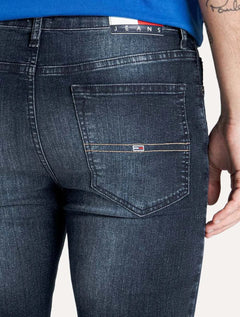Calça Tommy Jeans Masculina Skinny Simon Flag Escura
