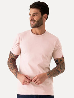 Camiseta Levis Masculina Slim Tab Sleeve Lisa Rosa Claro