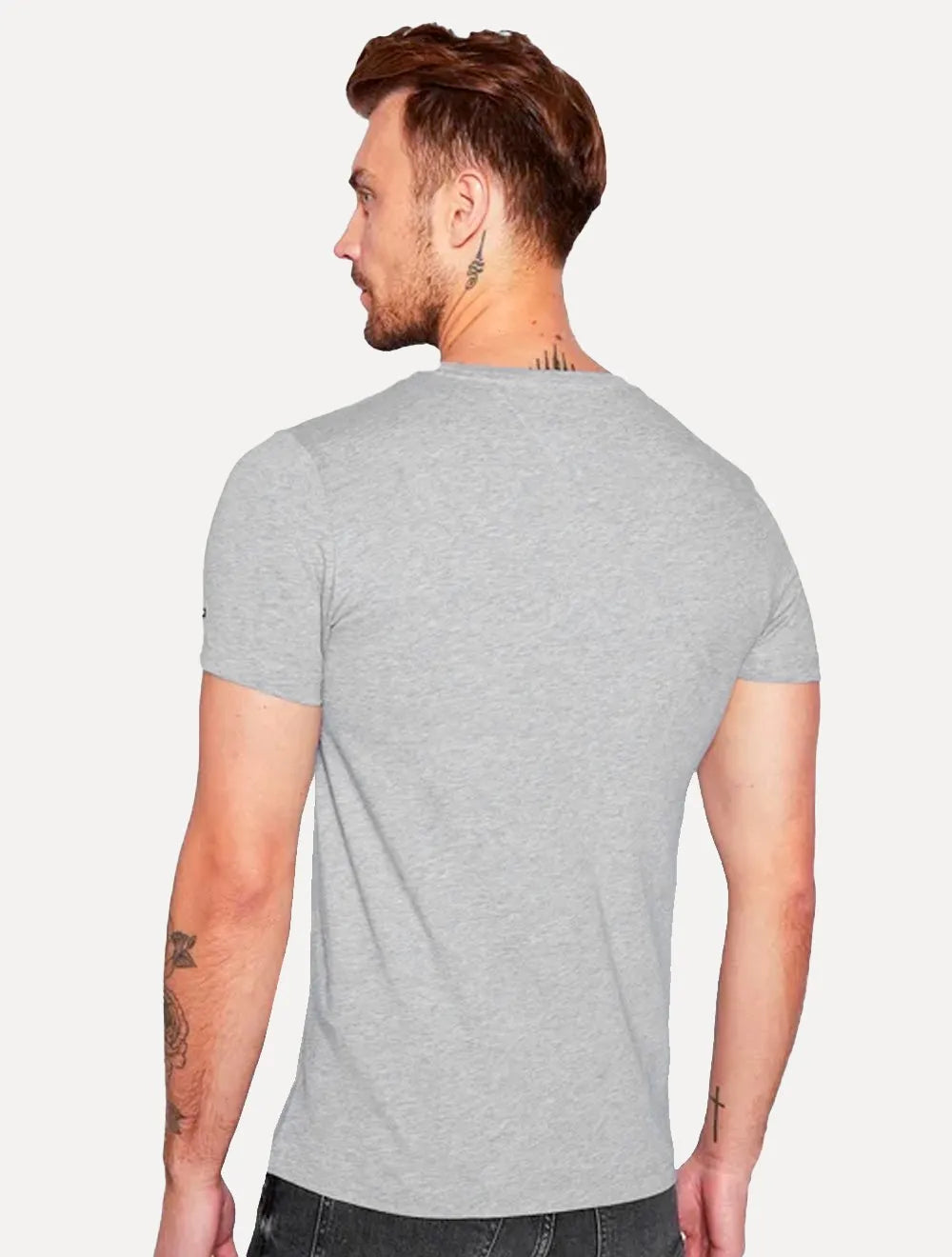 Camiseta Tommy Hilfiger Masculina Core Logo Tee Cinza Mescla