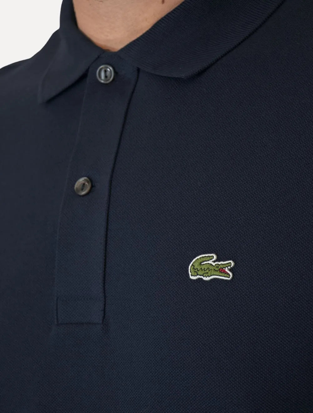 Polo Lacoste Masculina Slim Fit Petit Piquet Azul Marinho