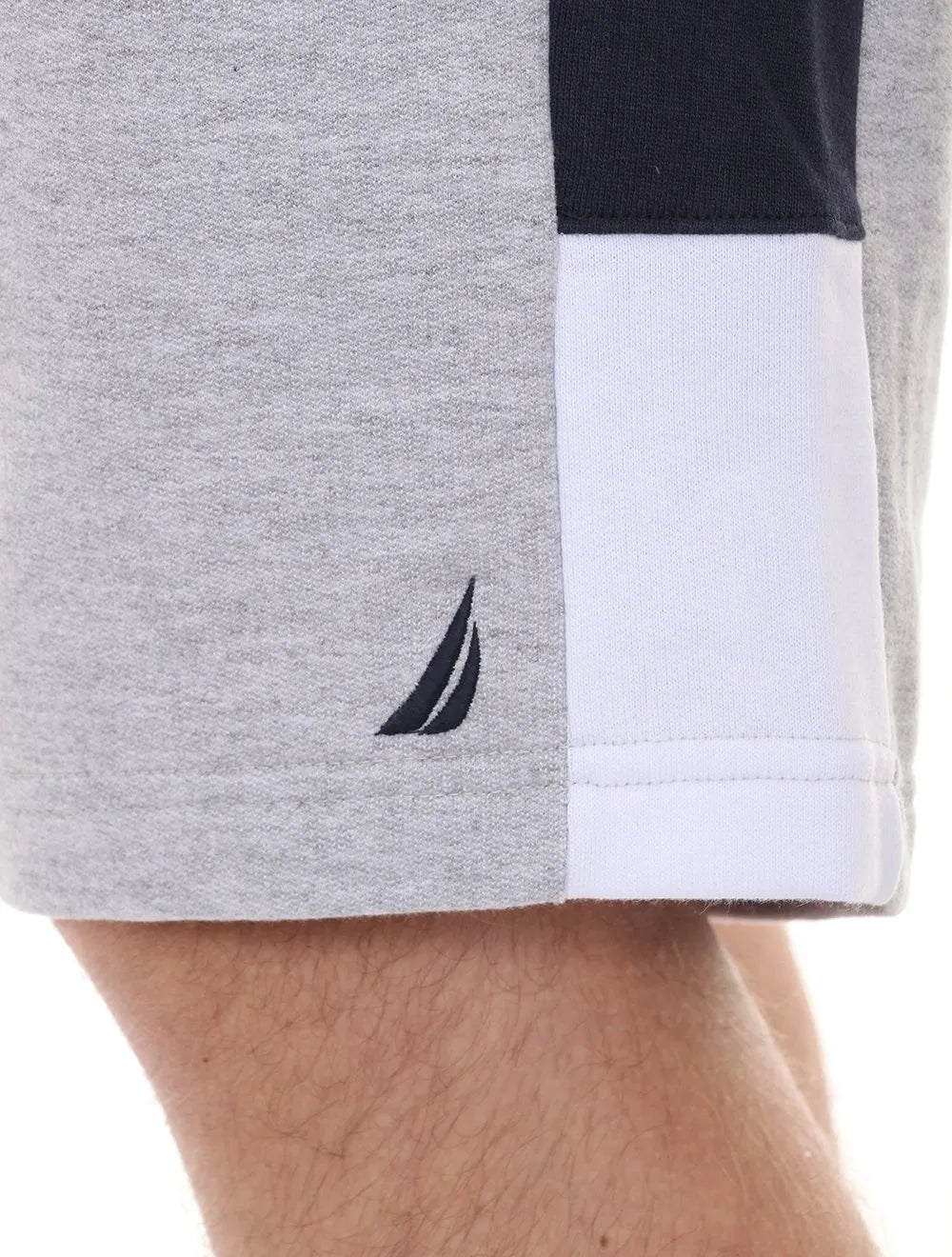 Bermuda Nautica Masculina Moletom Core Navy Side Cinza Mescla