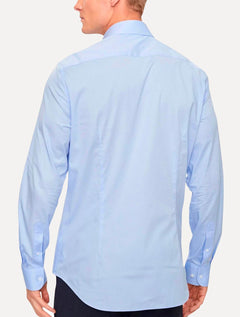 Camisa Tommy Hilfiger Masculina Slim Solid Contrast Azul Claro