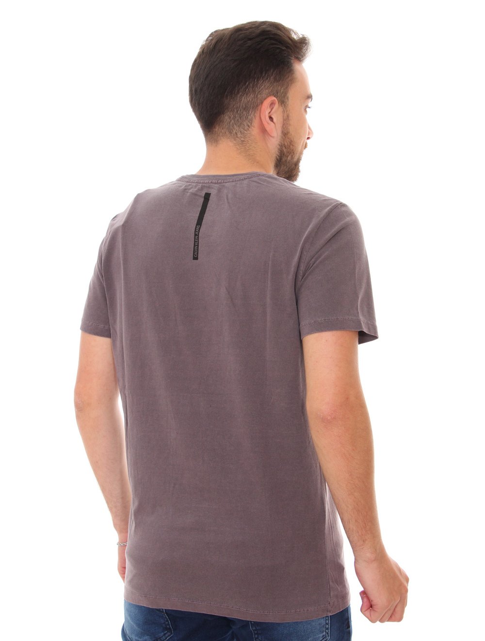 Camiseta Calvin Klein Jeans Masculina Original Circle Bordô
