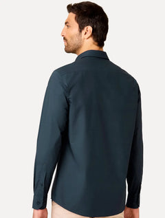 Camisa Dudalina Masculina Slim Superfine Cotton Azul Marinho