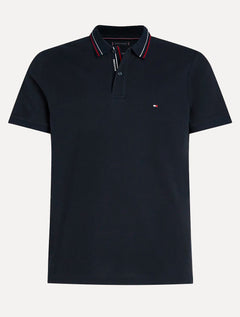 Polo Tommy Hilfiger Masculina Regular Placket Interest Azul Marinho