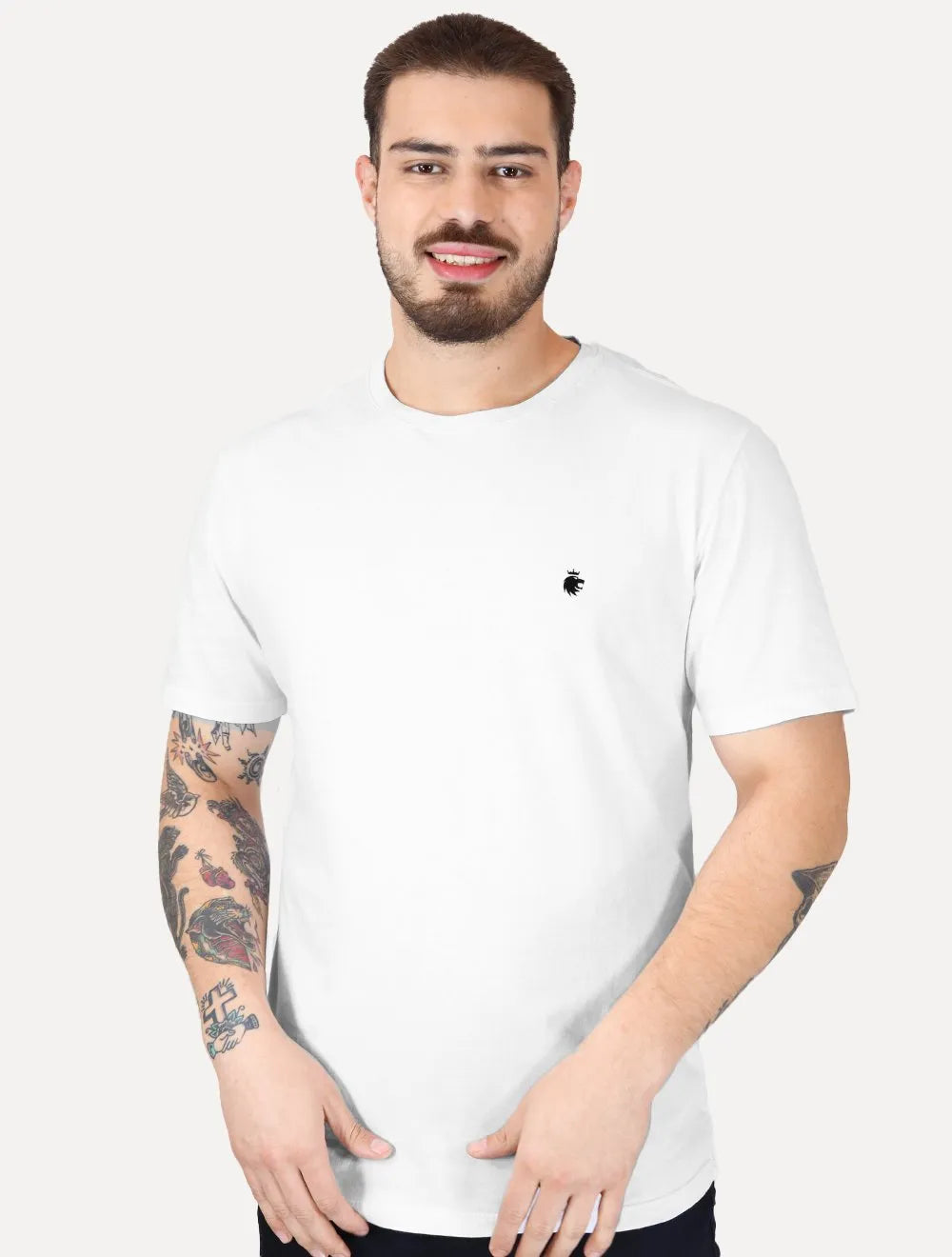 Camiseta Von der Volke Masculina Origineel Velvet Dark Lion Branca