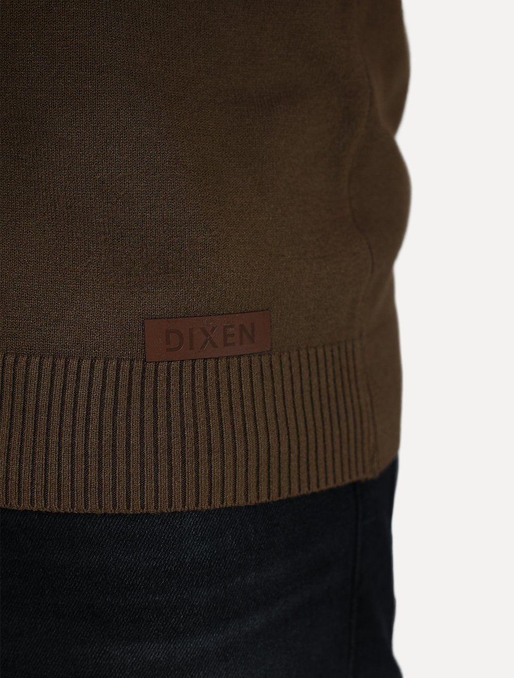 Suéter Dixen Masculina Tricot Manga Longa com Ziper Frontal Marrom