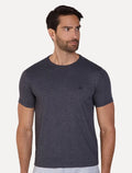 Camiseta Dudalina Masculina Sobretin Melange Chumbo Mescla