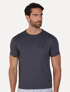 Camiseta Dudalina Masculina Sobretin Melange Chumbo Mescla