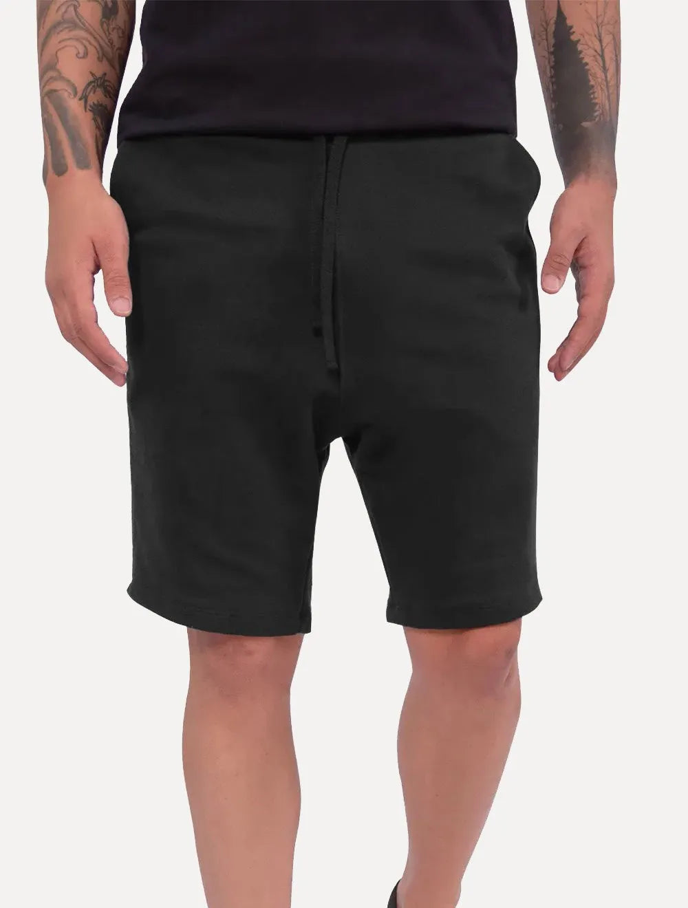 Bermuda Calvin Klein Jeans Moletom CK Silk Barra Rect Preta