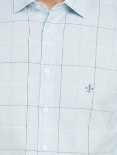 Camisa Dudalina Masculina Slim Superfine Cotton Maxxad Azul Claro