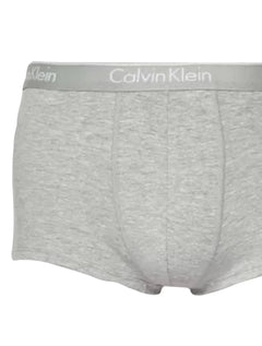 Cueca Calvin Klein Low Rise Trunk Print Cinza Mescla Pack 2UN
