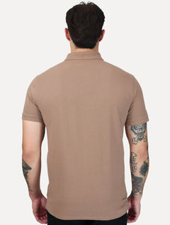 Polo Dudalina Piquet Essentials Cotton Basica Marrom Claro