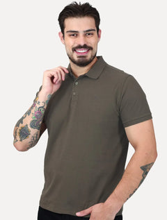 Polo Dudalina Piquet Essentials Cotton Basica Marrom Escuro